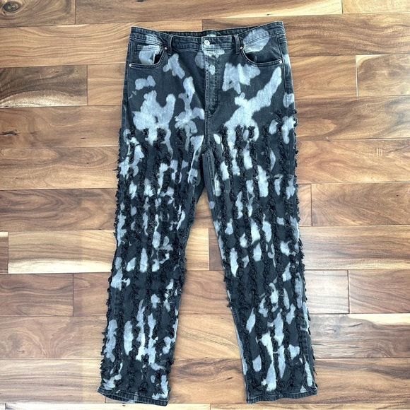 Wild Fable Black & Grey Tie Dye Distressed Holey Denim Jeans size 18 - Picture 1 of 3